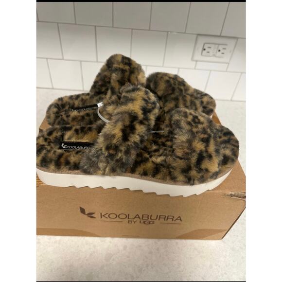 New Koolaburra by Ugg W Fuzz-On Women’s Cozy Slides Slippers Leopard Size 9 - Picture 4 of 12